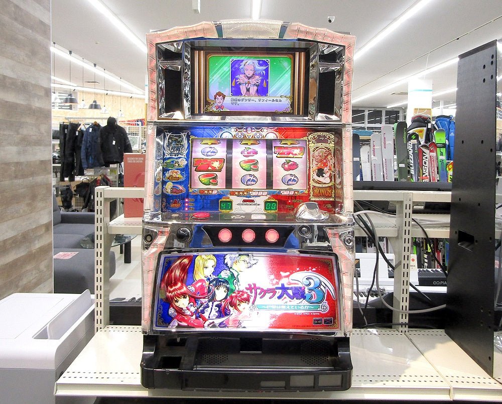 パチスロ実機 サミー サクラ大戦3 ~巴里は燃えているか~ コイン不要機搭載 100V対応 Vol調節有 スロット - 安心保証・業界最安値の販売 福助